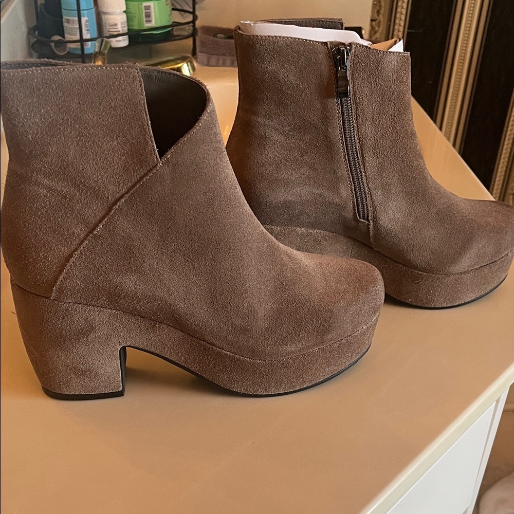 Antelope Brown Suede Ankle Booties
